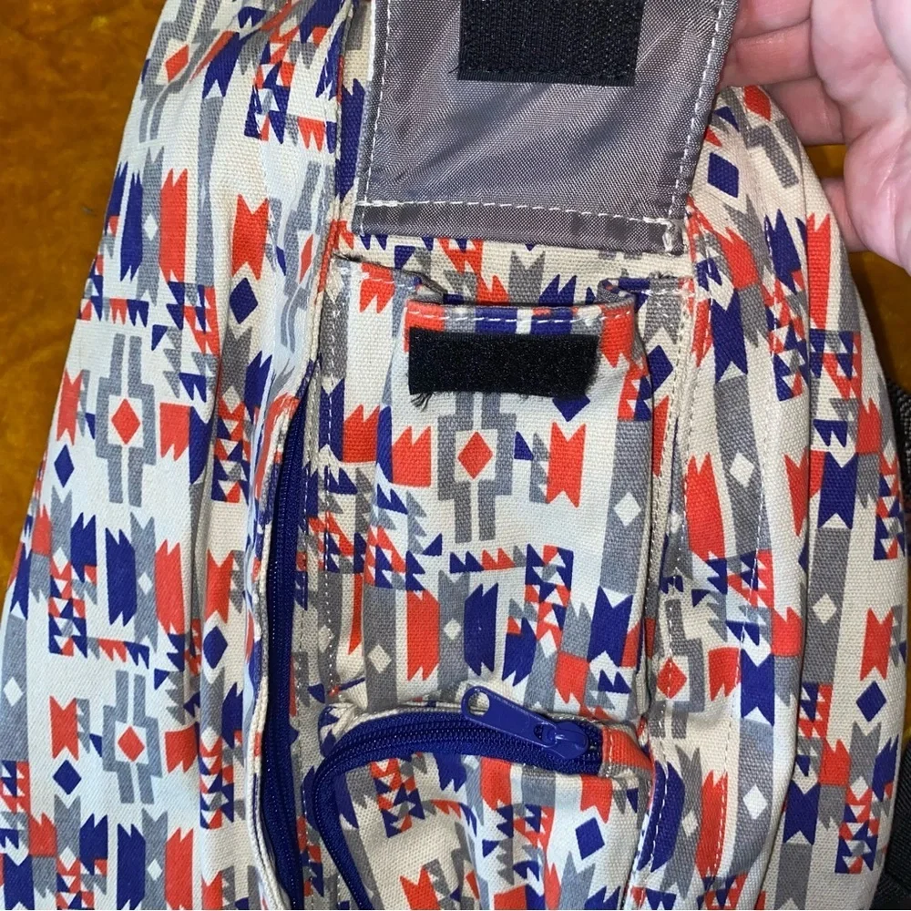 KAVU Rope Sling Bag Tribal Geometric Print Crossbody Backpack
